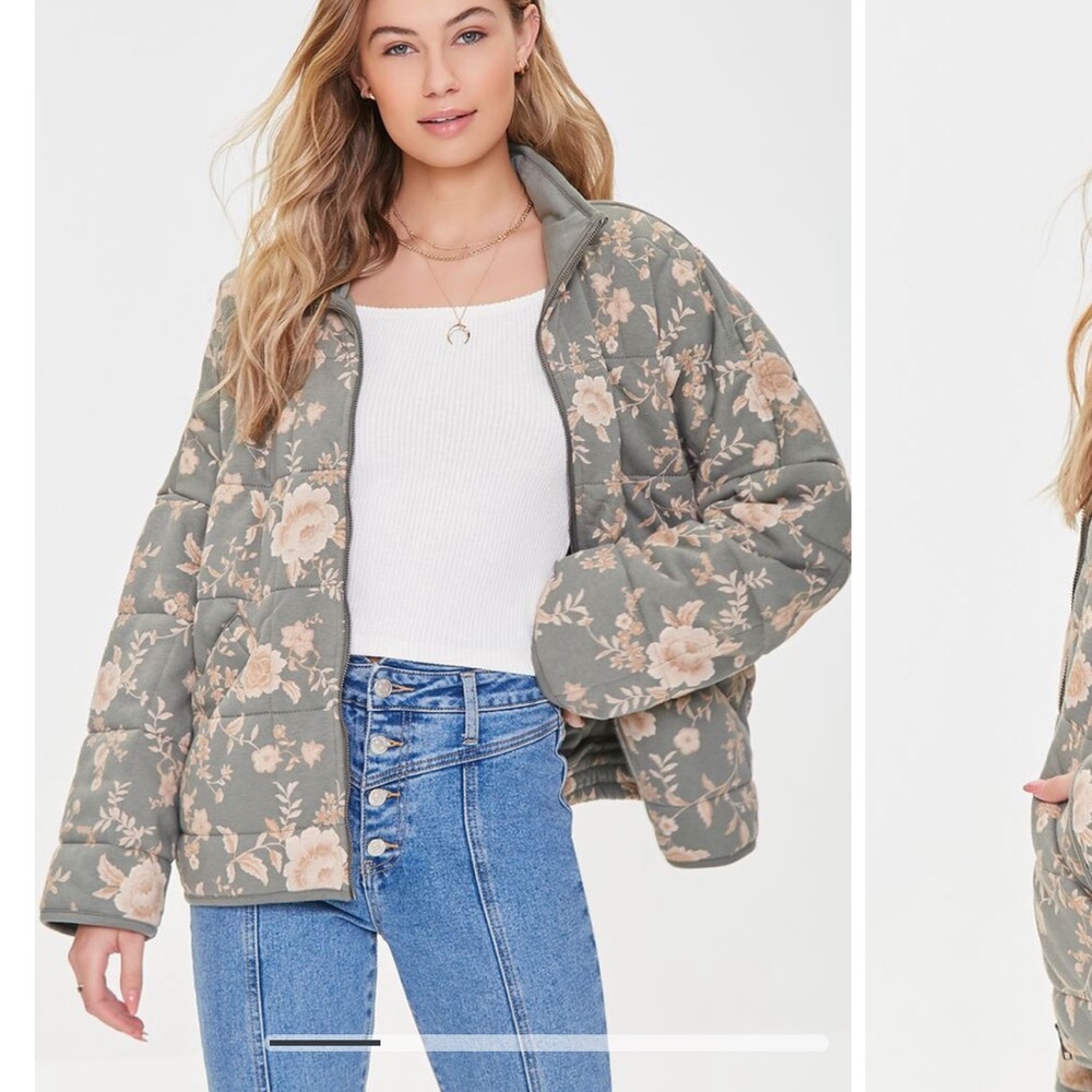 Forever 21, Quilted Floral Print Jacket